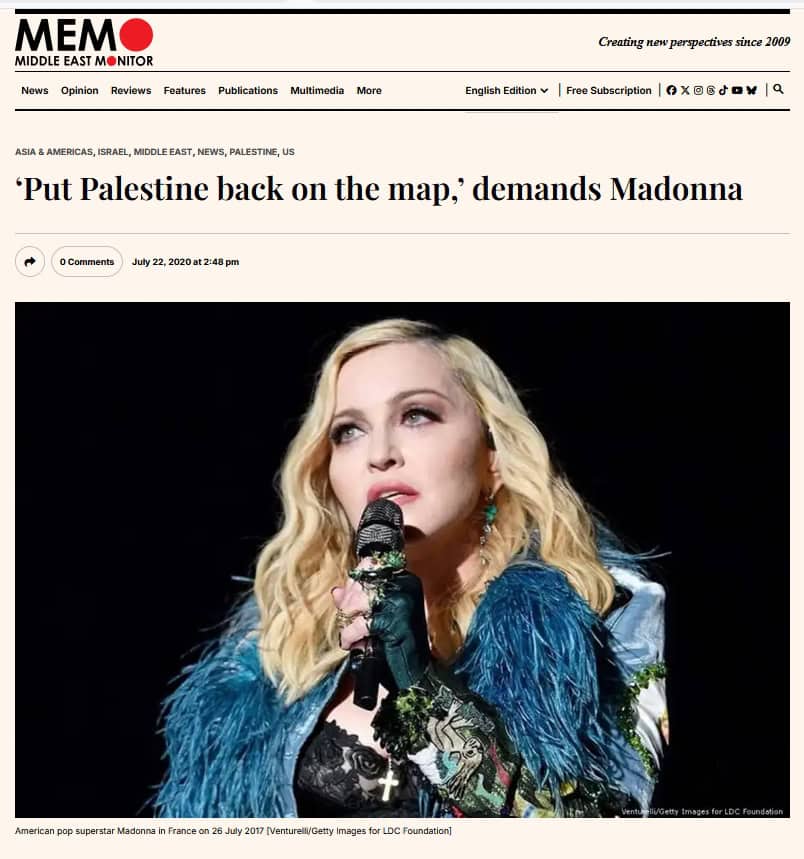 Madonna and Palestine